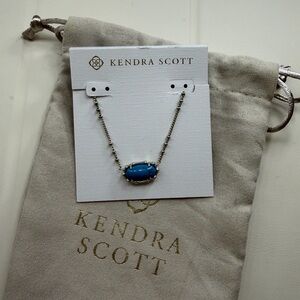 Kendra Scott Silver Necklace with Blue Stone